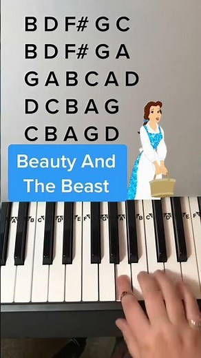 Beauty and the Beast easy piano tutorial #Piano #PianoTutorial #PianoLessons