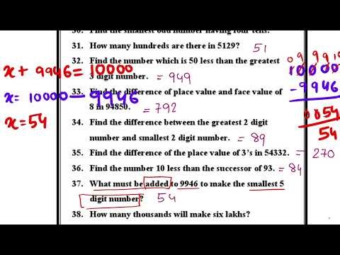 Class 4 Mental Maths Chapter 1 Playing With Numbers | Q31 - Q40