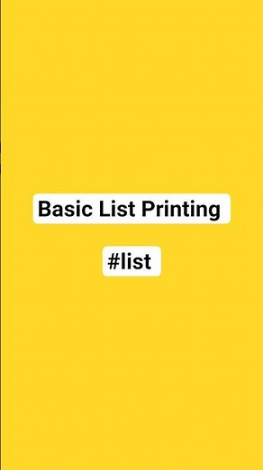 Basic List Printing #python
