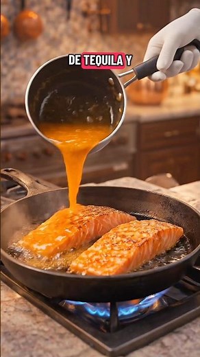 Salmon bathed in tequila