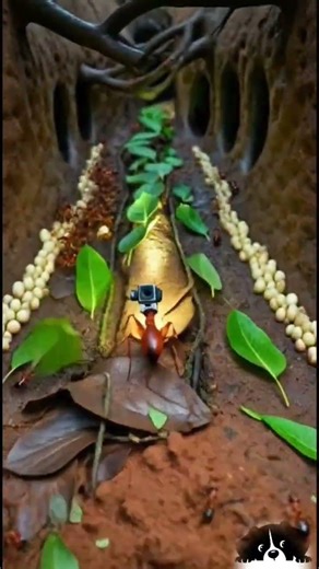 Leafcutter Ant Entering a Massive Underground Colony | Realistic Insect Research Footage #shorts