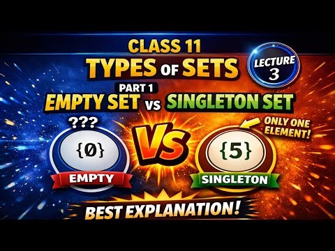 Empty Set vs Singleton Set | Types of Sets Class 11 Maths Lecture 3 | NCERT Explained