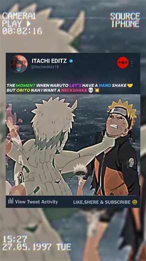 the moment when obito want a neckshake... 💀 #naruto #kakashi #viralvideo #shorts #narutoshippuden