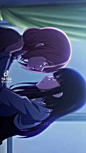 Anime kissing girls yuri