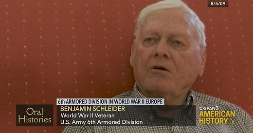 Benjamin Schleider Interview 6th Armored Division in World War II Europe