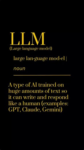 AI explained simply on Instagram: "Think of it like this: Imagine reading millions of books, conversations, and websites until you start to recognize patterns in how people write and talk. That's basically what an LLM does - it learns how words usually go together and what makes sense in different situations. What makes LLMs special: -They can write like humans (emails, stories, essays) -They understand context and can have conversations -They can translate languages, summarize text, and answer 
