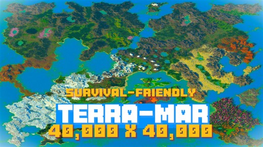 🌟Terra-Mar 1.20/1.21 ⚔️Massive and Realistic 40.000 x 40.000 Map❄️Survival Friendly/MMORPG-Focused🌟Java Edition ✅
