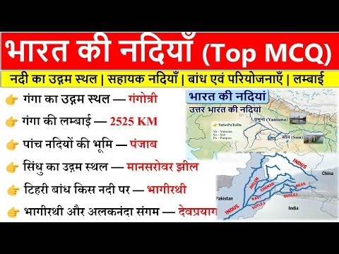 भारत की प्रमुख नदियाँ | Indian River GK | Bharat ki Pramukh Nadiyan | Important rivers of India