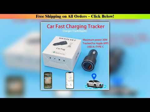 Car charger works with positioning tracker for Apple Find My USB-A TYPE-C Max 30W Output 5V 9V 12V