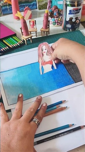 112(23) Drawing a 3D swimming pool #Drawing to make it look deeper #diy