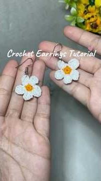 Crochet Earrings Tutorial 🌼 DIY Jewelry 😊 #crochet #youtubeshorts #shorts