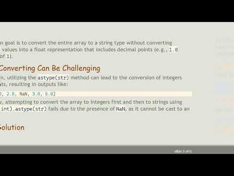 How to Convert an Integer Type Array with NaN Values to a String Type Array in Python