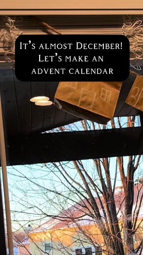 It’s almost December so time for an advent calendar! 🎄 Step 1: First up, gather your supplies. You'll need paper bags, a white marker, Halloween candy/treats, ribbon, glue, scissors, and mini clothespins. Step 2: Grab those paper bags and ✂️ cut them to various sizes for a unique look. It's all about the charm! Step 3: Draw on the bags to turn them into adorable houses. 🏠✨ I think they look best when they aren’t perfect. Kids can help with this part too! Step 4: Number each bag so you know whi