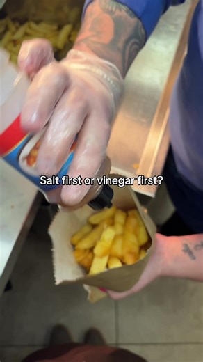 The biggest debate in the chippy: salt first or vinegar first? #saltnvinegar #chips #chippy #coleraine #happyhaddock