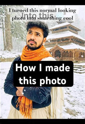 How I turned a simple photo to cinematic snow shot 😳 ❄️ #ai #prompt