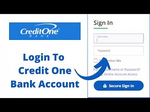 How to Login to Credit One Bank? Credit One Bank Login Help | Sign In to Credit One Bank