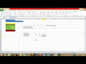 Solving Linear Programming Problem Using MS Excel Solver(Minimization Problem)
