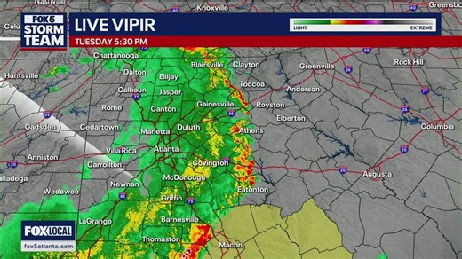 Weather alert: Strongest storms move south of metro Atlanta