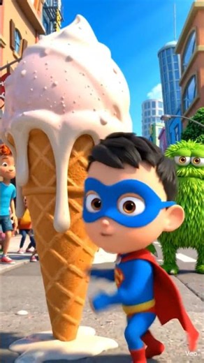 Mini Hero Saves the City! 🦸⚡#cartoon #shortfeed