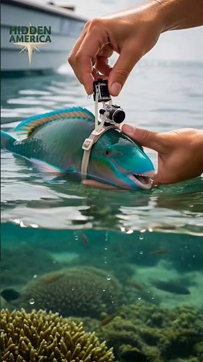 Fish POV Camera Shows Hidden Coral Reef Life #shorts #wildlife #marinemystery #viral #fishcamera