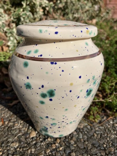 Handmade Ceramic Cremation Urn: Sea Wind Crystal Glaze, 40 Cubic Inches - Etsy