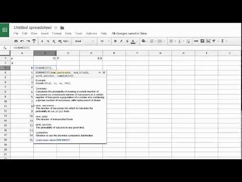 Binomial Random Variable Probability Plotting in Excel