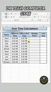 440K views · 3.5K reactions | Overtime calculation in Excel ❤️...