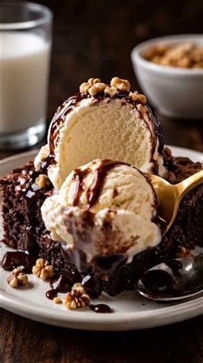 Chocolate Brownie Sundae 🍫🍨 #food #chocolate #brownie #dessert