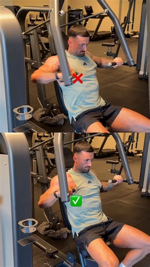 Sam Shortall on Instagram: "Video 1: drop elbows a few inches when pressing ✅ Video 2: Use a bench to prevent swinging motion✅ Video 3: Drop chest lower, pull into lower abdomen✅ Video 4: Move seat a little higher, ensure full ROM✅ Follow me for more ✔️"