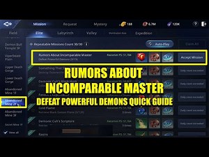 MIR 4 - RUMORS ABOUT INCOMPARABLE MASTER ( DEFEAT POWERFUL DEMONS ) ELLITE MISSION QUICK GUIDE