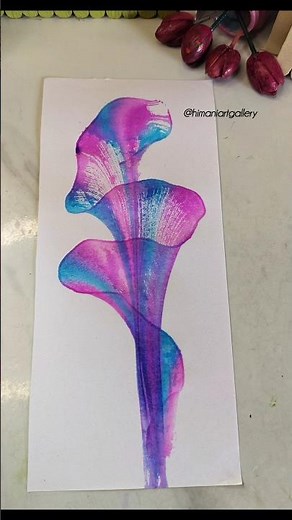 DIY THREAD ART ✨ String Pull Art 🩷 #shorts #paintingideas #easy #watercolor #thread #ytshorts