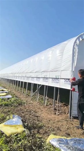 Galvanized Steel Pipe Greenhouse for Outdoor Animal Farming with Rollable Insulation Cover