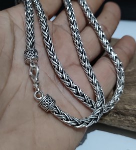 5mm 999 Pure Silver Foxtail Chain - Bali Silver Necklace - Etsy