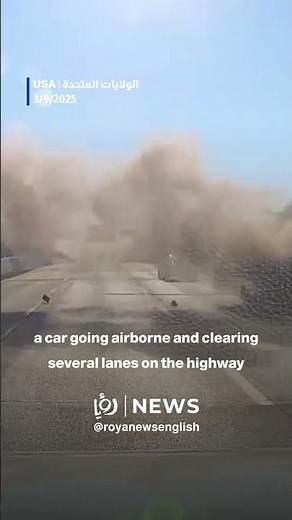 Dramatic dashcam footage captures car going airborne