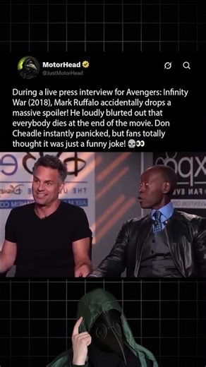 During an interview for Avengers Infinity War (2018), Mark Ruffalo casually spoils the entire ending