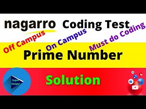 Prime Number Coding Solutions | Nagarro Coding Questions 2021 | #InputOutput
