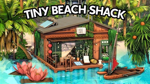 搬运：小小的苏拉尼海滩小屋TINY SULANI BEACH SHACK 🌊 The Sims 4 Speed Build