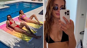 Rebecca Judd gives a flash of her toned abs in racy ensemble