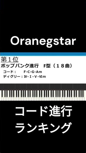 【Orangestar】全楽曲コード進行・調（キー）使用率ランキング・分析その1【概要欄からフル見れます】#shorts
