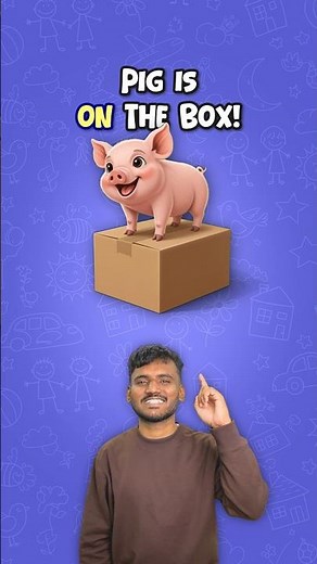 In On Under Behind 📦🐷 | Position Words in English with Examples | Cartoon Animation