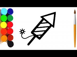 How to Draw Fire Cracker for Kids Step by Step and Coloring | Fire Cracker Drawing for Kids #kidsart
