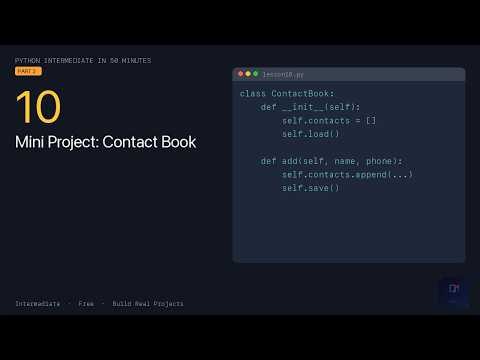 Python Intermediate — Mini Project: Contact Book CLI (Lesson 10)