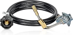 GasSaf 5 FT Propane Adapter Hose with Griddle Regulator, Griddle Gas Conversion Kit for Blackstone 17”, 22” Tabletop Griddles