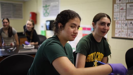 Highlights from the 2025 Summer Lab Intensive in June. Science Academy members learned rudimentary strawberry DNA isolation in preparation for human DNA isolation and genotyping. #CollegeLabReady #LabSkills | Holy Cross Science Academy