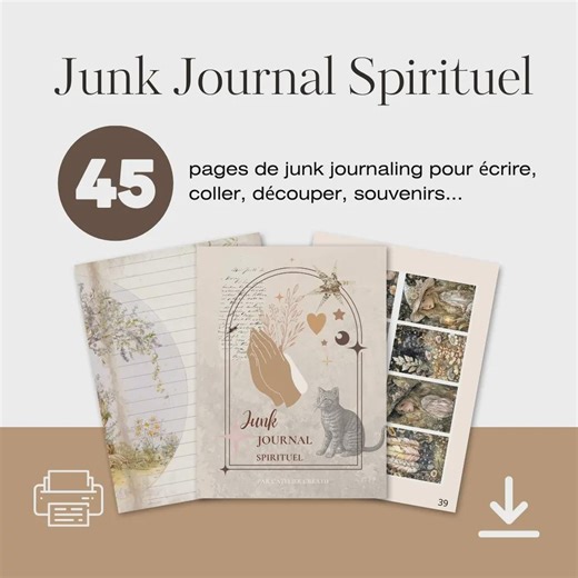 Junk Journal Spirituel PDF – Journal créatif à imprimer – Journaling intuitif, créativité, art thérapie – Carnet de création à télécharger - Etsy France