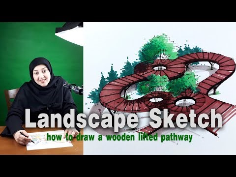 How to draw a lifted pathway in landscape design |landscape sketch🌿 |