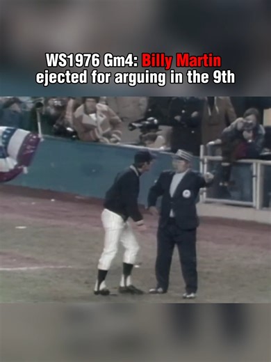 On 10/21/76, Yankees manager Billy Martin was ejected for arguing with umpire Bruce Froemming during the 9th inning of Game 4 of the World Series. (via MLB) #billymartin #yankees #baseball #MLB | Feelings Baseball