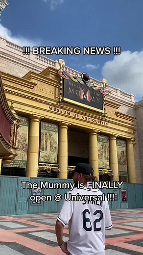 FINALLY the mummy is open. We are SO excited to get back on one of our favorite rides. Who else is ready? #fyp #themummy #orlando #universalislandsofadventure #universalorlando #universalstudios #universalstudiosorlando