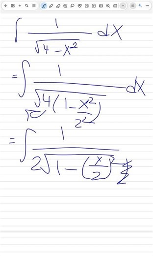 Solve ∫ dx / (√(4 − x²)) Using Standard Integral Formula (No Trig Substitution)