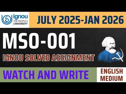 MSO-001 SOLVED ASSIGNMENT 2025-26 l MSO01 ,MSO1 Solved assignment for July 2025 and Jan 2026 IGNOU
